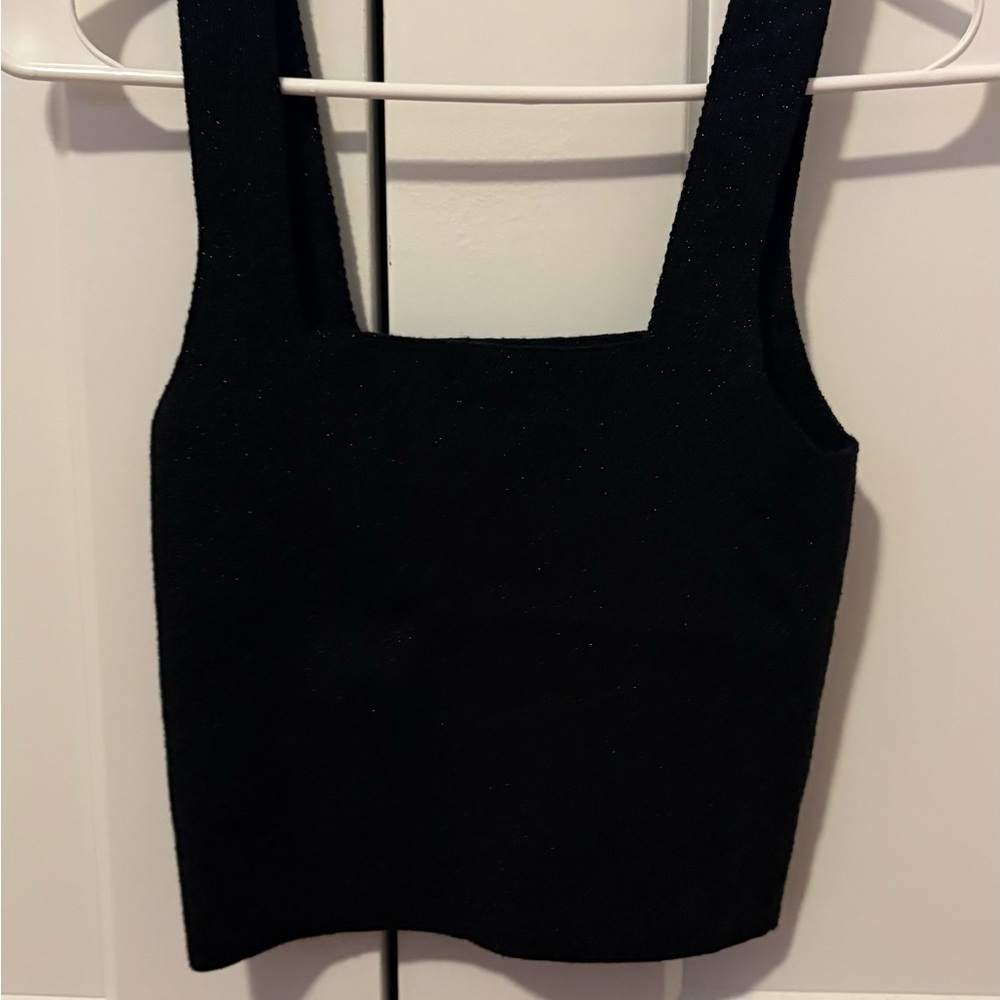 Forever 21 Sparkly Black Crop Top